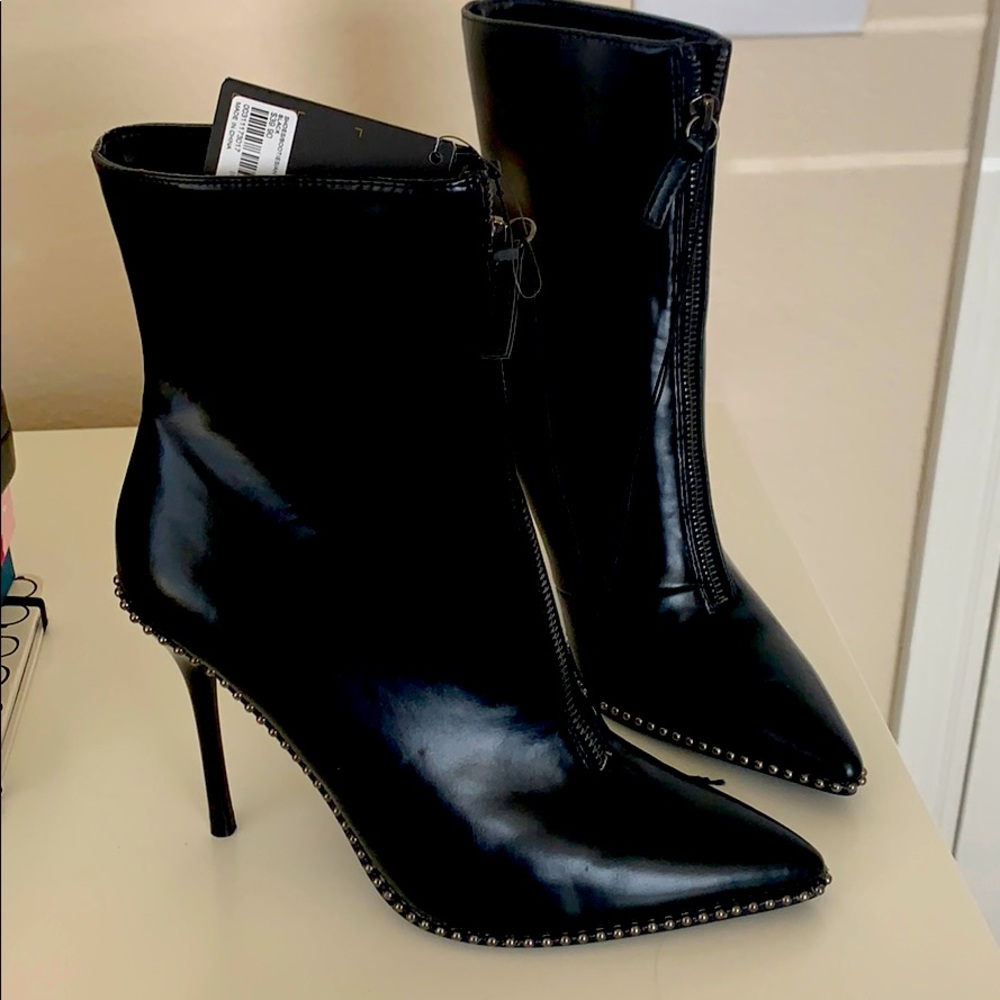 Beautiful Black Stud Heeled Boots
